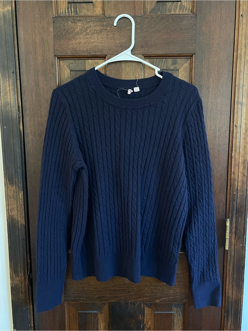 Gap Factory Navy Blue Cable Knit Crewneck Sweater Women’s Large CashSoft Style